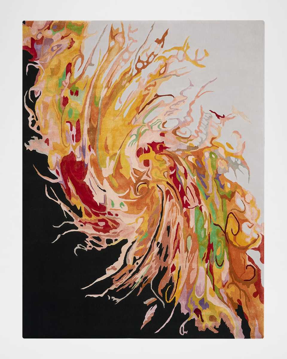 Prismatic Multicolor Swirl Hand-Tufted Rug, 10' x 14'